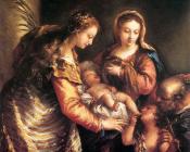 乔瓦尼 安东尼奥 格拉蒂 : Holy Family with St John the Baptist and St Catherine